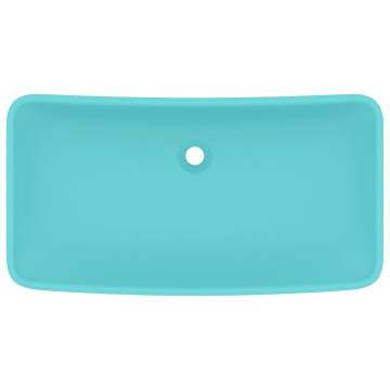 Luxury Rectangular Matt Green Basin - 71x38 cm - Ceramic