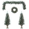 4 Piece Christmas Door Decoration Set - Festive PVC Decor