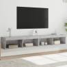 Stylish 2 pcs TV Cabinets with LED Lights - Concrete Grey