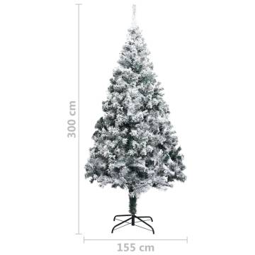 Artificial Christmas Tree with Flocked Snow - 300 cm Green