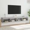 Stylish 2 pcs TV Cabinets with LED Lights - Concrete Grey