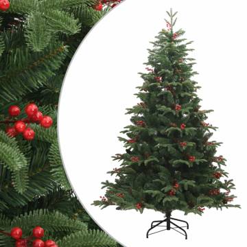 Artificial Hinged Christmas Tree with Cones & Berries - 210 cm