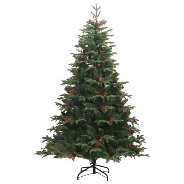 Artificial Hinged Christmas Tree with Cones & Berries - 210 cm