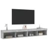 Stylish 2 pcs TV Cabinets with LED Lights - Concrete Grey