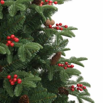 Artificial Hinged Christmas Tree with Cones & Berries - 210 cm