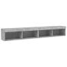 Stylish 2 pcs TV Cabinets with LED Lights - Concrete Grey