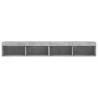 Stylish 2 pcs TV Cabinets with LED Lights - Concrete Grey