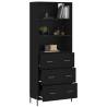 Stylish Highboard Black 69.5x34x180 cm - Durable & Modern