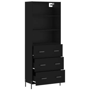 Stylish Highboard Black 69.5x34x180 cm - Durable & Modern