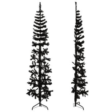 Slim Artificial Half Christmas Tree - 180 cm Black