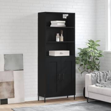 Stylish Highboard Black 69.5x34x180 cm - Hipo Market