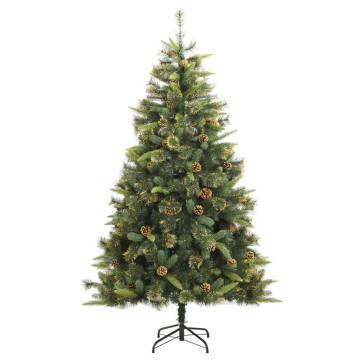 Artificial Hinged Christmas Tree with Cones - 210 cm