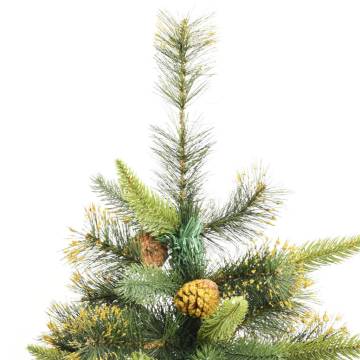 Artificial Hinged Christmas Tree with Cones - 210 cm