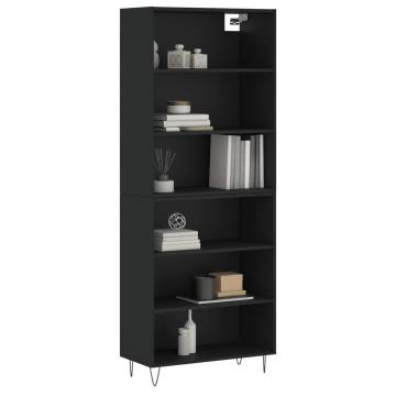 Highboard Black 69.5x32.5x180 cm - Stylish Engineered Wood Unit