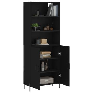 Stylish Highboard Black - Engineered Wood 69.5x34x180 cm