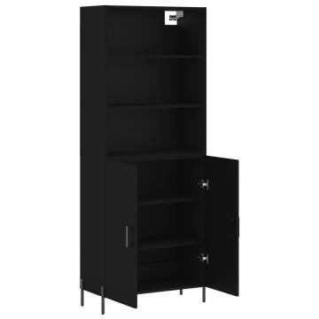 Stylish Highboard Black - Engineered Wood 69.5x34x180 cm