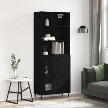 Elegant Black Highboard - Stylish Storage Solution | HipoMarket