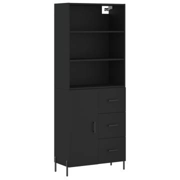 Stylish Highboard Black 69.5x34x180 cm - Hipomarket