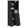 Stylish Highboard Black 69.5x34x180 cm - Hipomarket