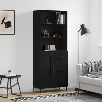 Highboard Black 69.5x34x180 cm - Stylish Storage Solution