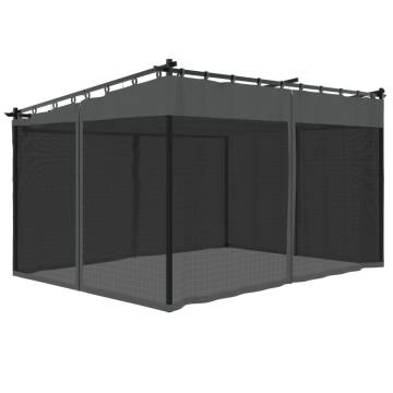 Gazebo with Mesh Walls Anthracite 4x3 m - Durable Outdoor Shelter