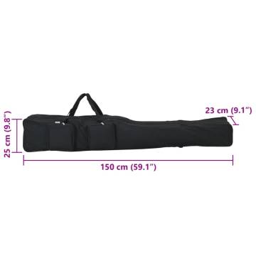 Fishing Rod Bag Black 150 cm - Durable Oxford Fabric