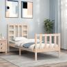 Bed Frame with Headboard Small Single Solid Wood Colour natural Size 75 x 190 cm 