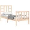 Small Single Bed Frame with Headboard | Solid Pine Wood