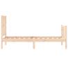 Small Single Bed Frame with Headboard | Solid Pine Wood