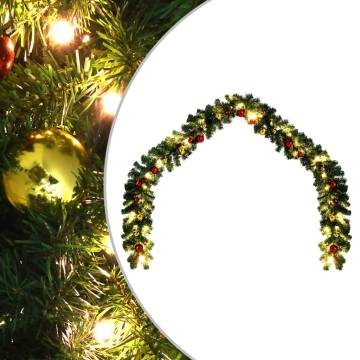 Christmas Garland with Baubles & LED Lights - 5m Decor