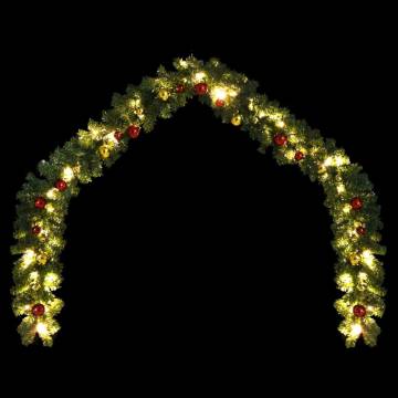 Christmas Garland with Baubles & LED Lights - 5m Decor