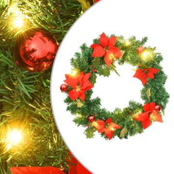 Christmas Wreath with LED Lights - 60 cm Green PVC