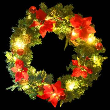 Christmas Wreath with LED Lights - 60 cm Green PVC