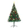 150 cm Pre-lit Artificial Christmas Tree with Baubles - Green