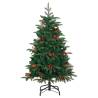 Artificial Hinged Christmas Tree with Cones & Berries - 120cm