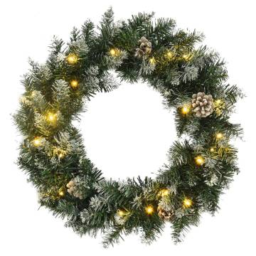 Christmas Wreath with LED Lights - 45 cm Green PVC