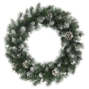 Christmas Wreath with LED Lights - 45 cm Green PVC