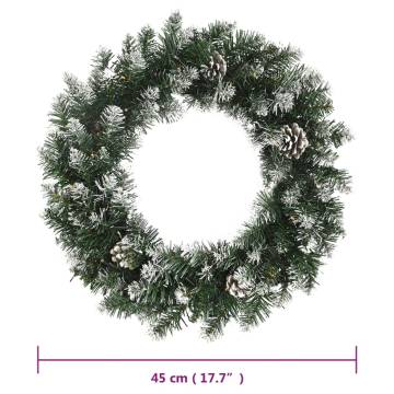 Christmas Wreath with LED Lights - 45 cm Green PVC