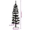 Slim Black Half Christmas Tree 150 cm - Space-Saving Decor