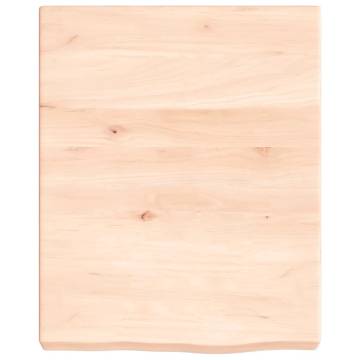 Bathroom Countertop 40x50 cm - Untreated Solid Oak Wood