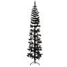 Slim Artificial Half Christmas Tree 210 cm - Black