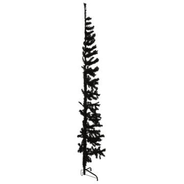 Slim Artificial Half Christmas Tree 210 cm - Black