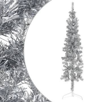 Slim Artificial Half Christmas Tree - 120 cm Silver | HipoMarket