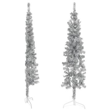 Slim Artificial Half Christmas Tree - 120 cm Silver | HipoMarket