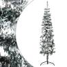  Slim Artificial Half Christmas Tree with Flocked Snow 120 cm Colour white and green Size 120 cm Quantity in Package 1 Number of Branch Tips 