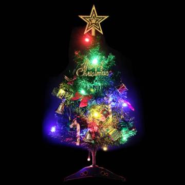 Mini Pre-lit Christmas Tree with 30 LEDs - 60 cm Green