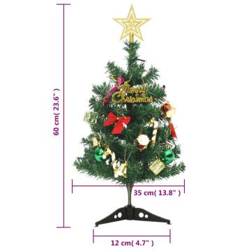 Mini Pre-lit Christmas Tree with 30 LEDs - 60 cm Green