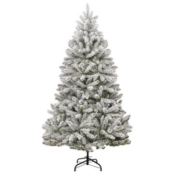 Artificial Hinged Christmas Tree with Flocked Snow - 210 cm