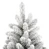 Artificial Hinged Christmas Tree with Flocked Snow - 210 cm