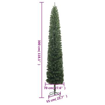 Slim Christmas Tree with Stand 300 cm - Lifelike & Space-Saving